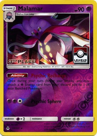 Malamar - 51/131 - 3rd Place Holo League Promo [Reverse Holo]