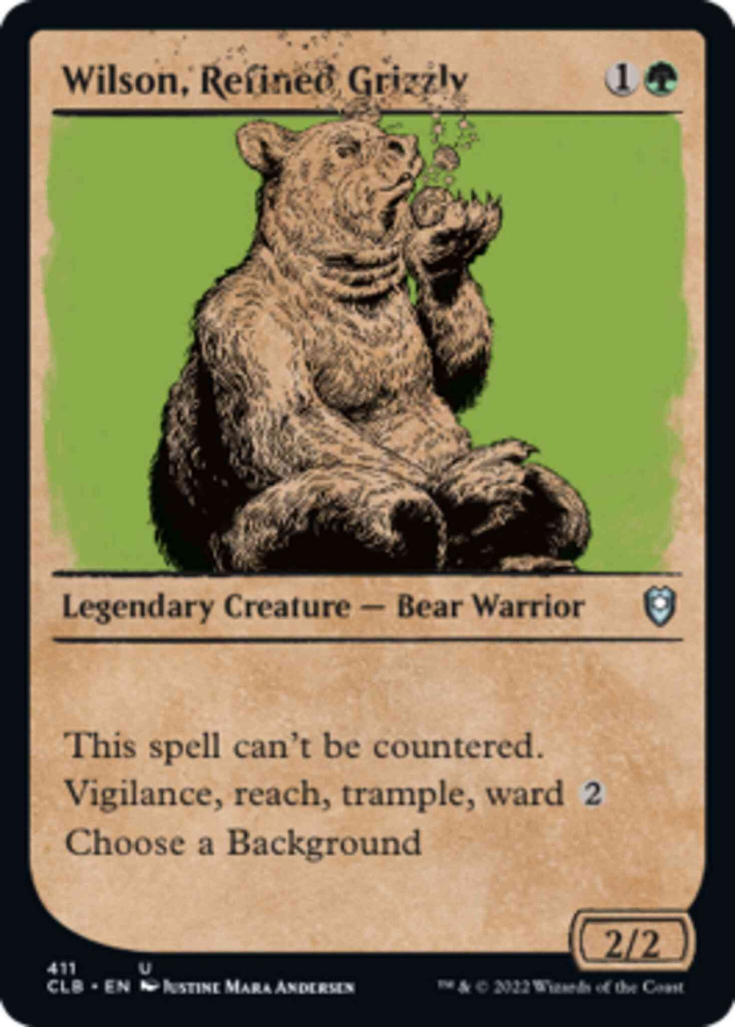 Wilson, Refined Grizzly [411] [Rulebook Showcase] [Commander Legends: Battle for Baldur's Gate] [Non-Foil]