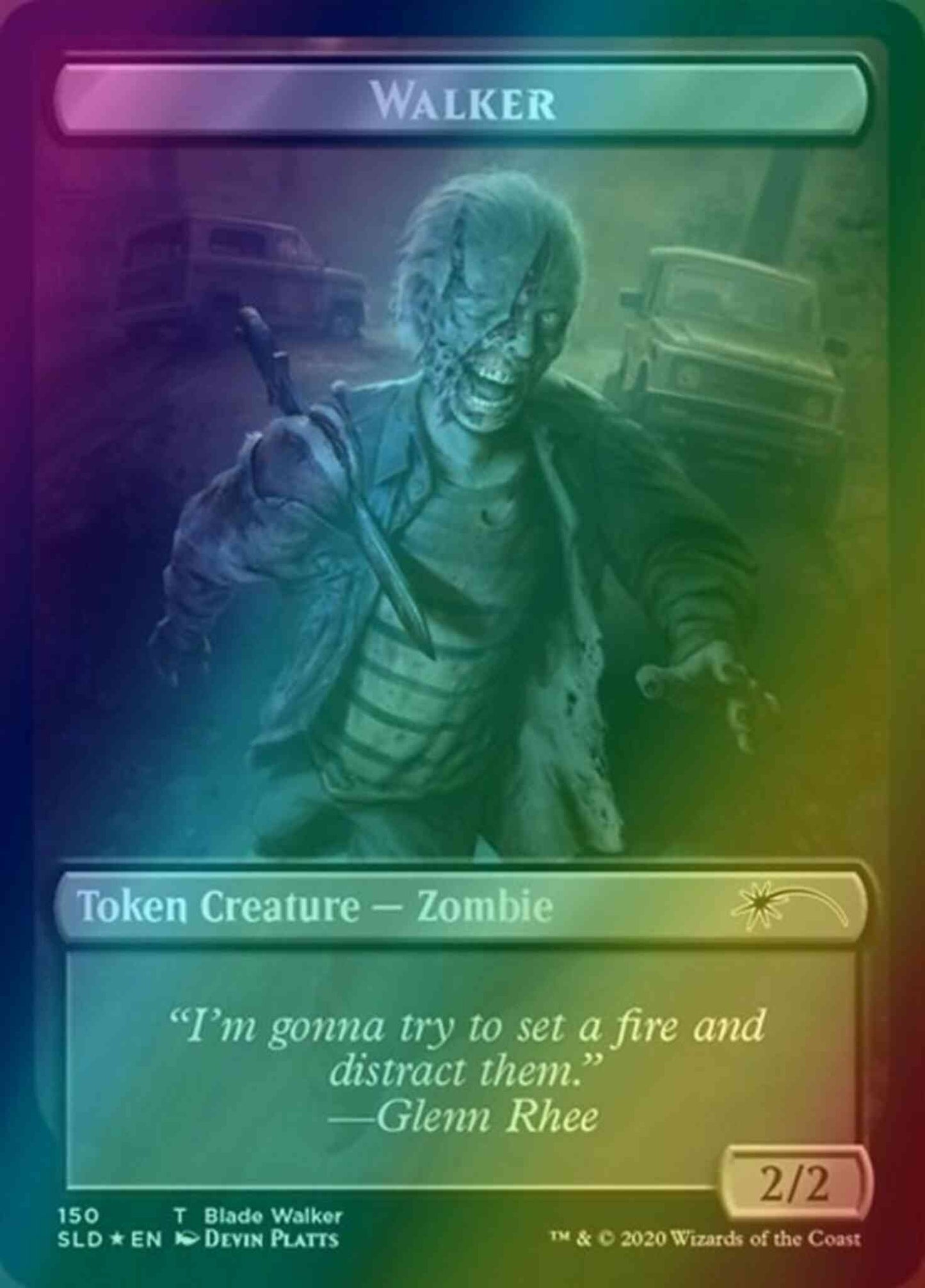 Walker Token (150) // Walker Token (151) [0150] [Full Art] [Walking Dead] [Secret Lair Drop] [Foil]