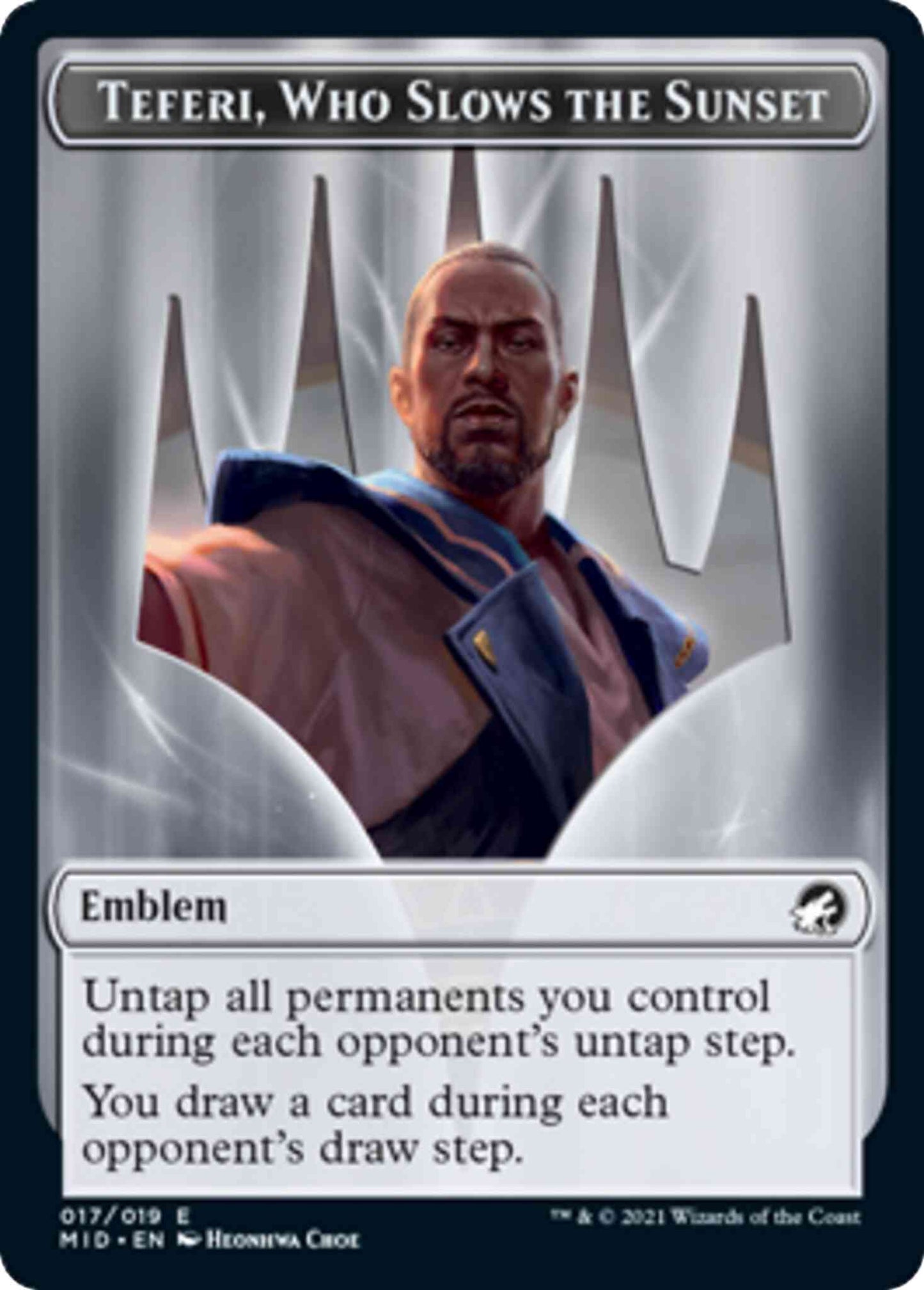 Teferi, Who Slows the Sunset Emblem [17] [Innistrad: Midnight Hunt: Tokens] [Non-Foil]