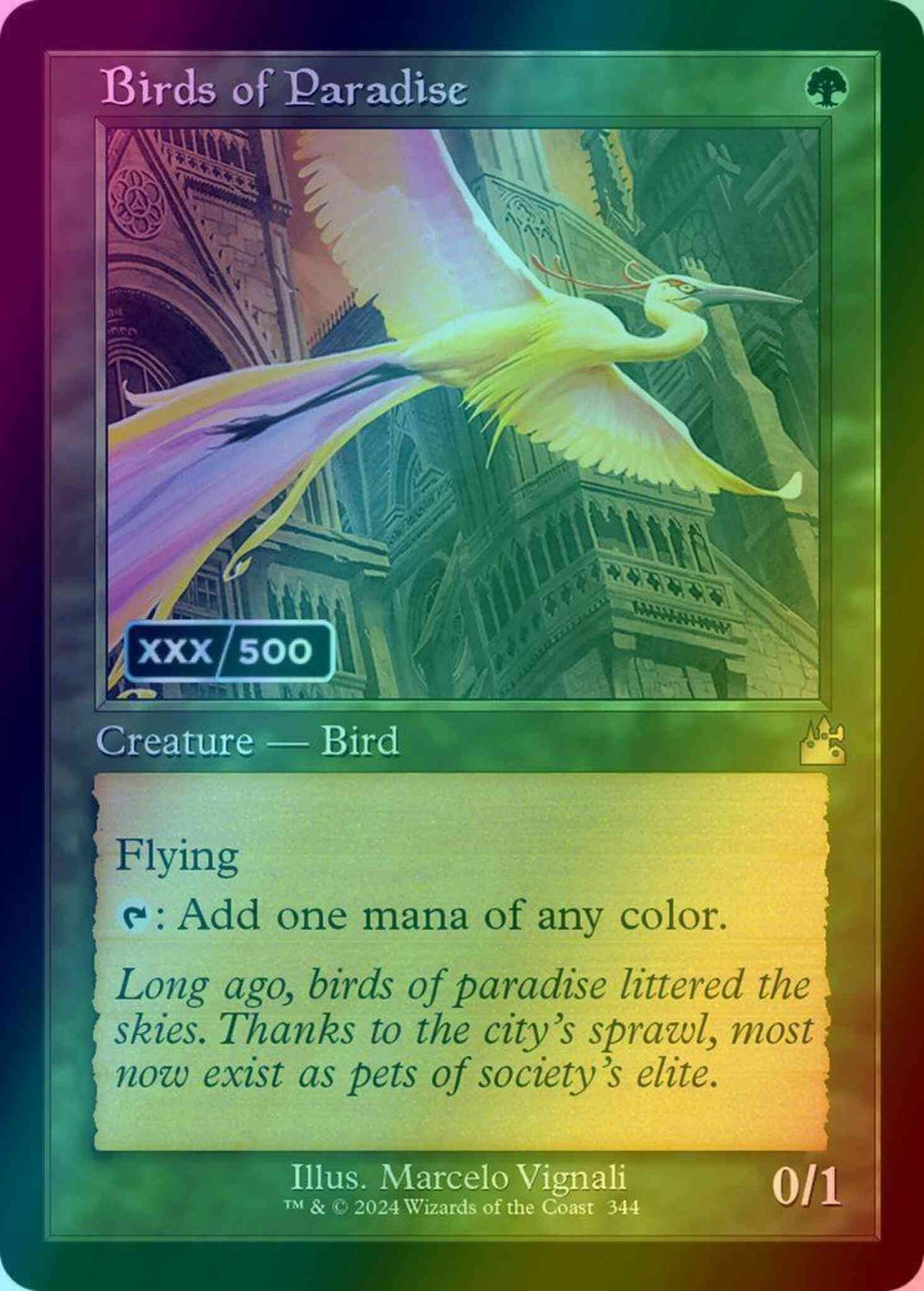 Birds of Paradise - Serial Numbered [344z] [Retro Frame] [Ravnica Remastered] [Foil]