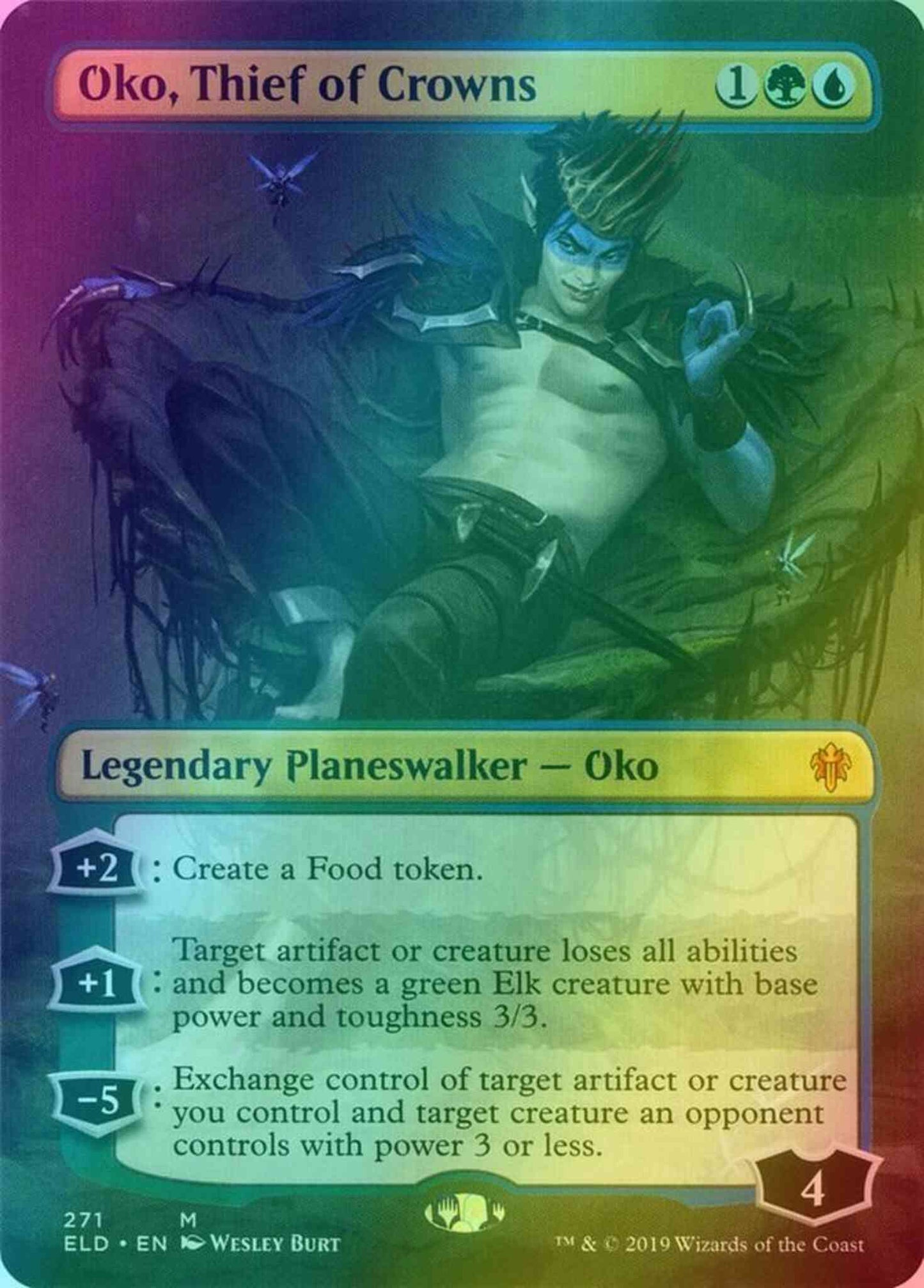 Oko, Thief of Crowns [271] [Borderless] [Throne of Eldraine] [Foil]