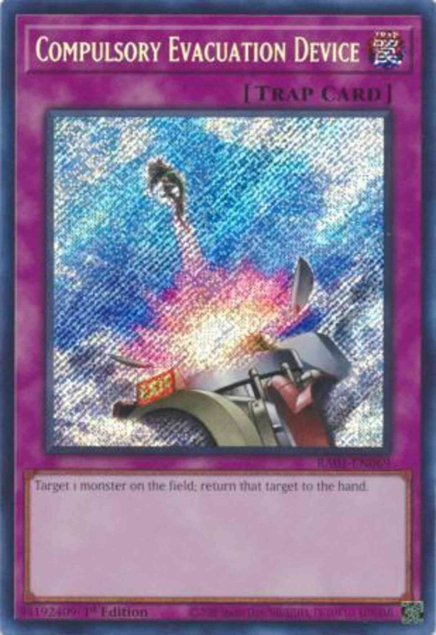 Compulsory Evacuation Device - RA01-EN069 - Secret Rare - 1st Edition