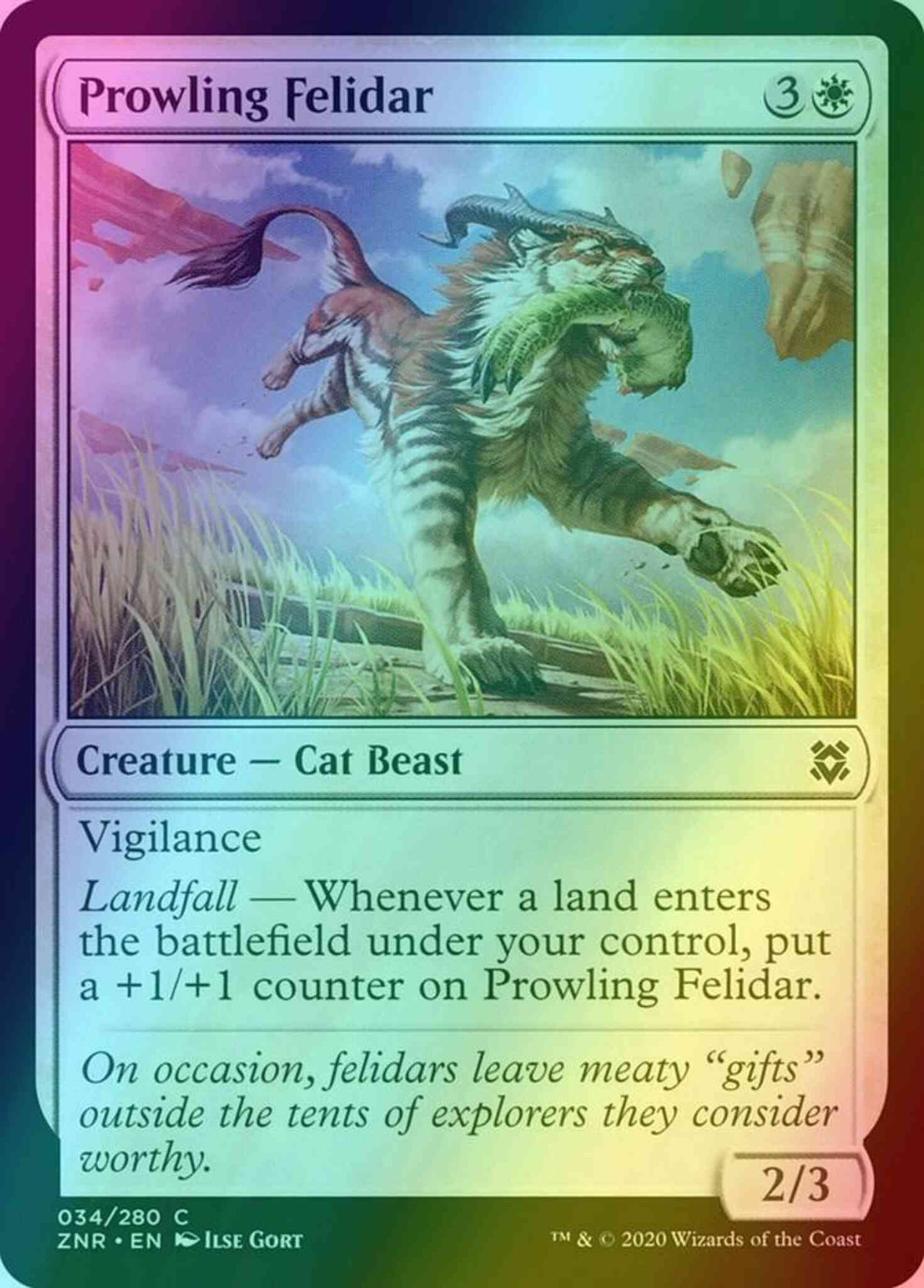 Prowling Felidar [34] [Zendikar Rising] [Foil]