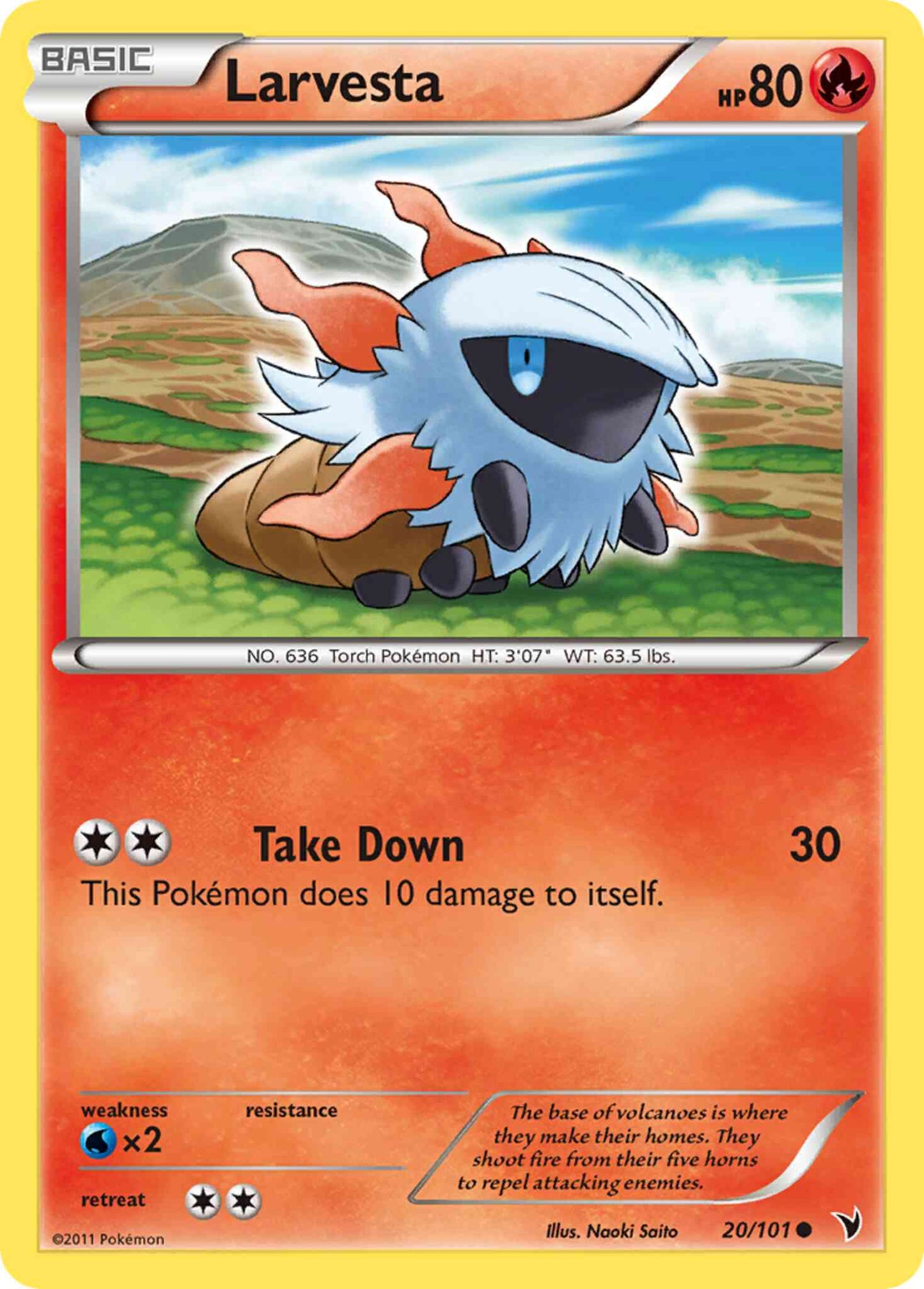 Larvesta - 20/101 - Common [bw3-20] [Reverse Holo]