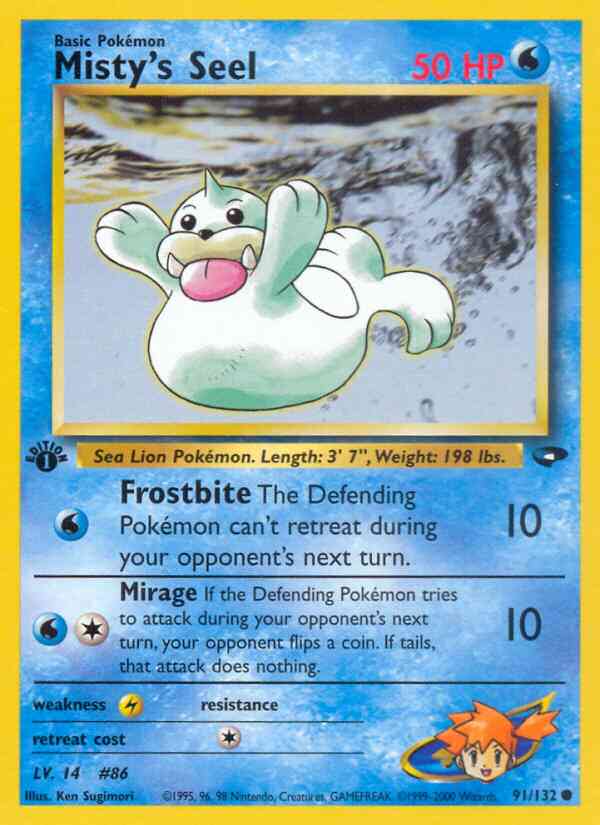 Misty's Seel - 91/132 - Common - 1st Edition [gym2-91] [Non-Holo]