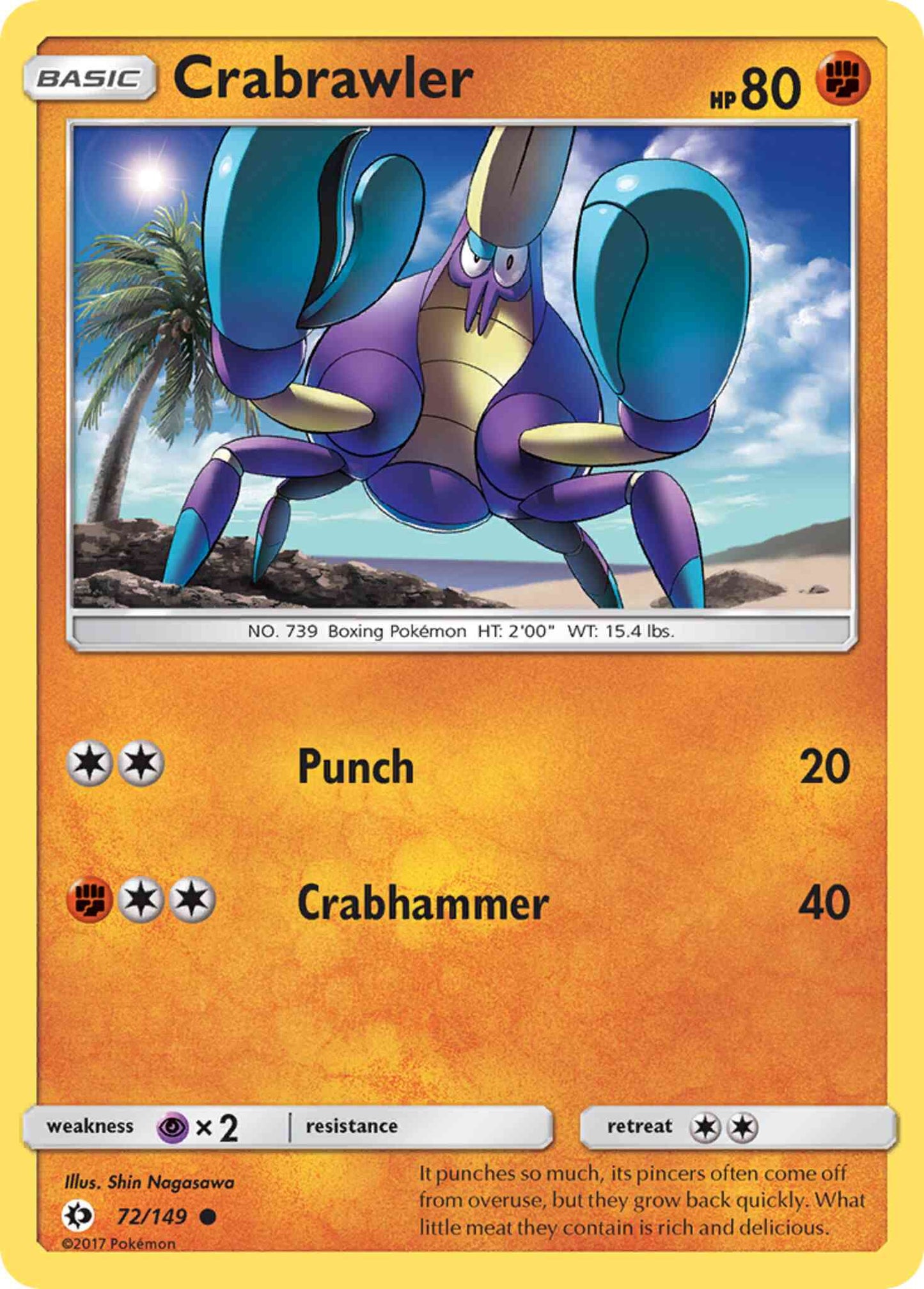 Crabrawler - 72/149 - Common [sm1-72] [Reverse Holo]