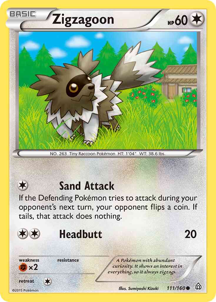 Zigzagoon - 111/160 - Common [xy5-111] [Reverse Holo]