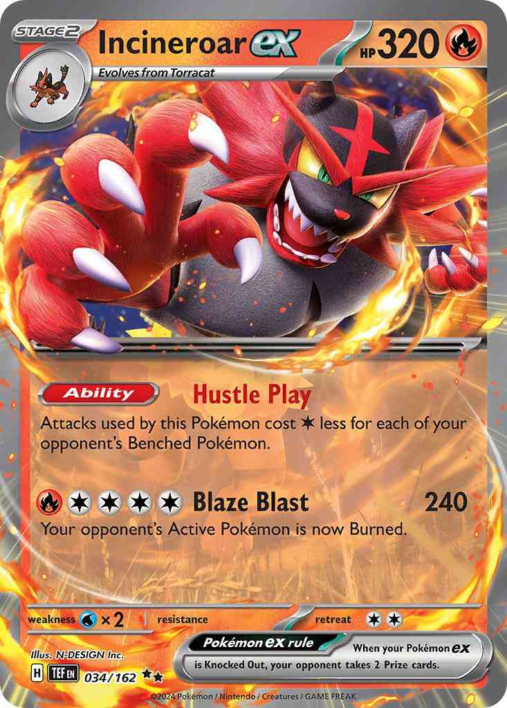 Incineroar ex - 034/162 - Double Rare [sv05-034] [Ultra]