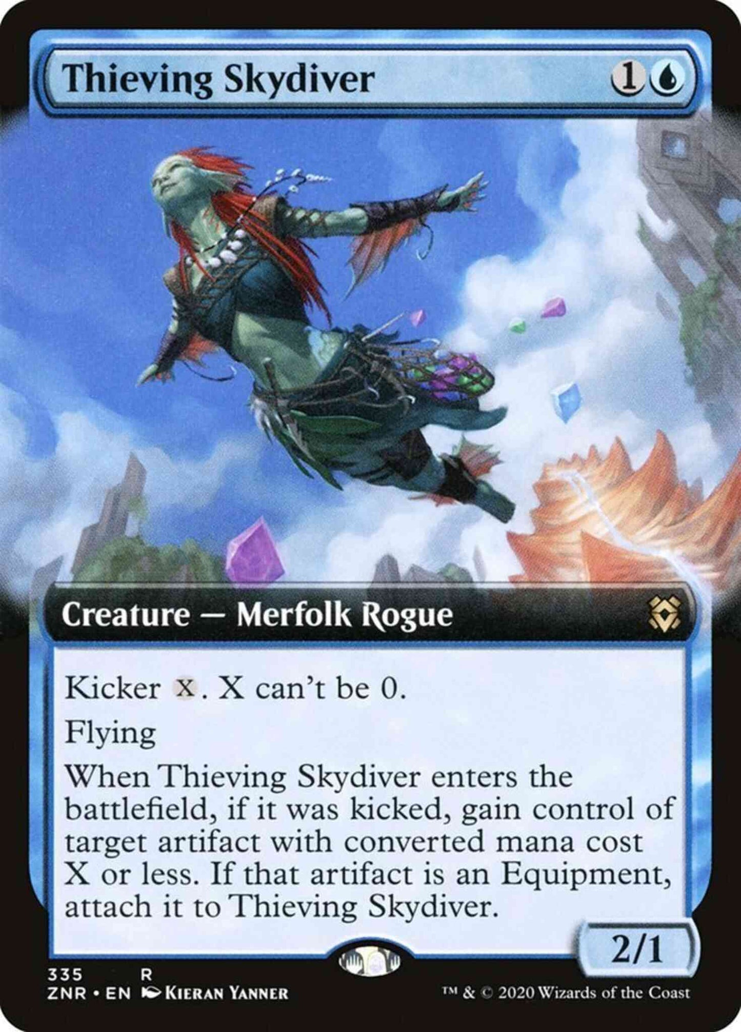 Thieving Skydiver [335] [Extended Art] [Zendikar Rising] [Non-Foil]