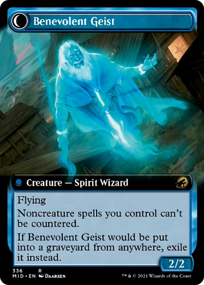 Malevolent Hermit // Benevolent Geist [336] [Extended Art] [Innistrad: Midnight Hunt] [Non-Foil]