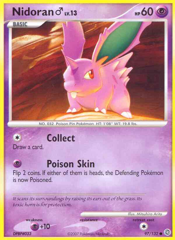 Nidoran♂ - 97/132 - Common [dp3-97] [Reverse Holo]