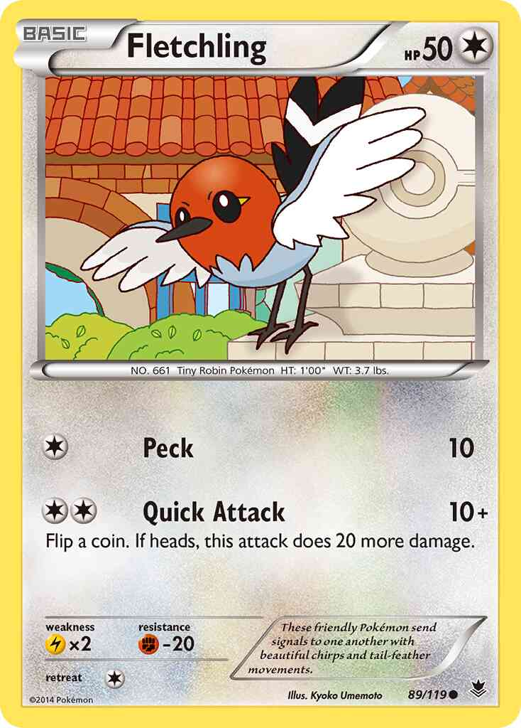 Fletchling - 89/119 - Common [xy4-89] [Reverse Holo]