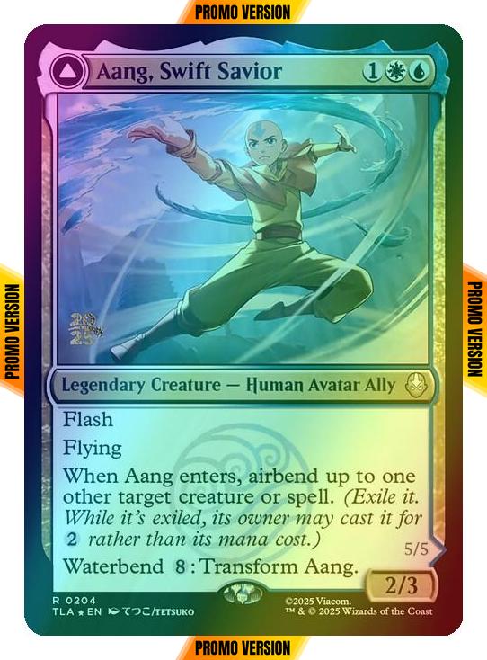 Aang, Swift Savior // Aang and La, Ocean's Fury [204s] [Prerelease] [Avatar: The Last Airbender: Promos] [Foil]