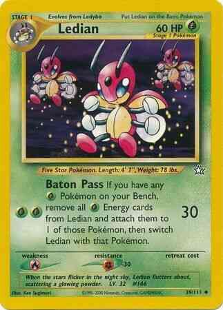 Ledian - 39/111 - Uncommon - Unlimited [neo1U-39] [Non-Holo]
