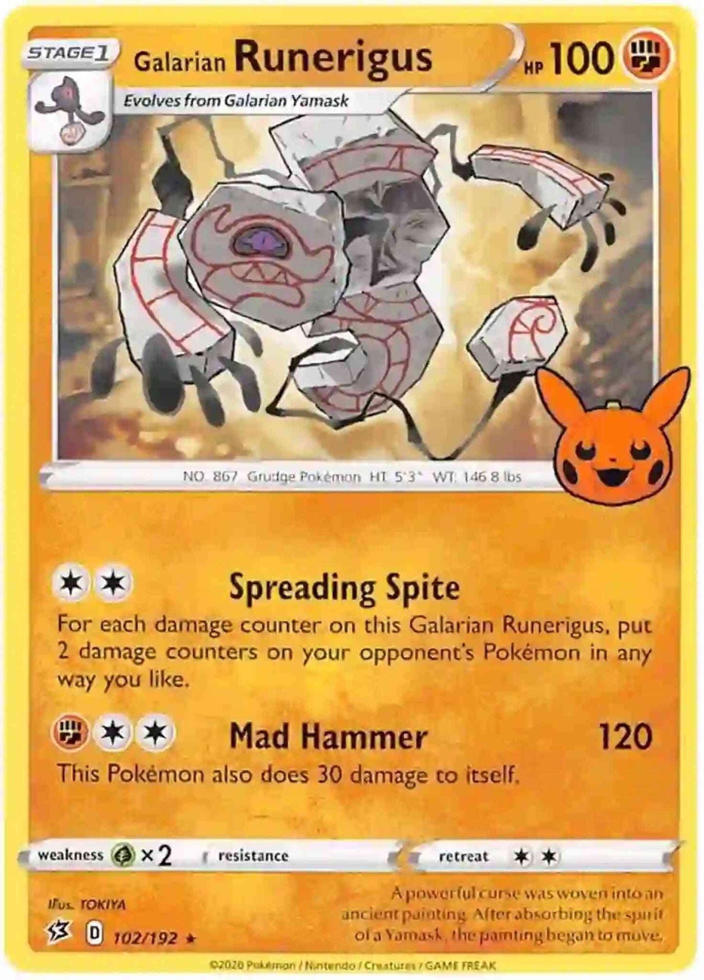 Galarian Runerigus - 102/192 - Promo [Trick or Trade BOOster 2023] [swsh2msp-102] [Non-Holo]
