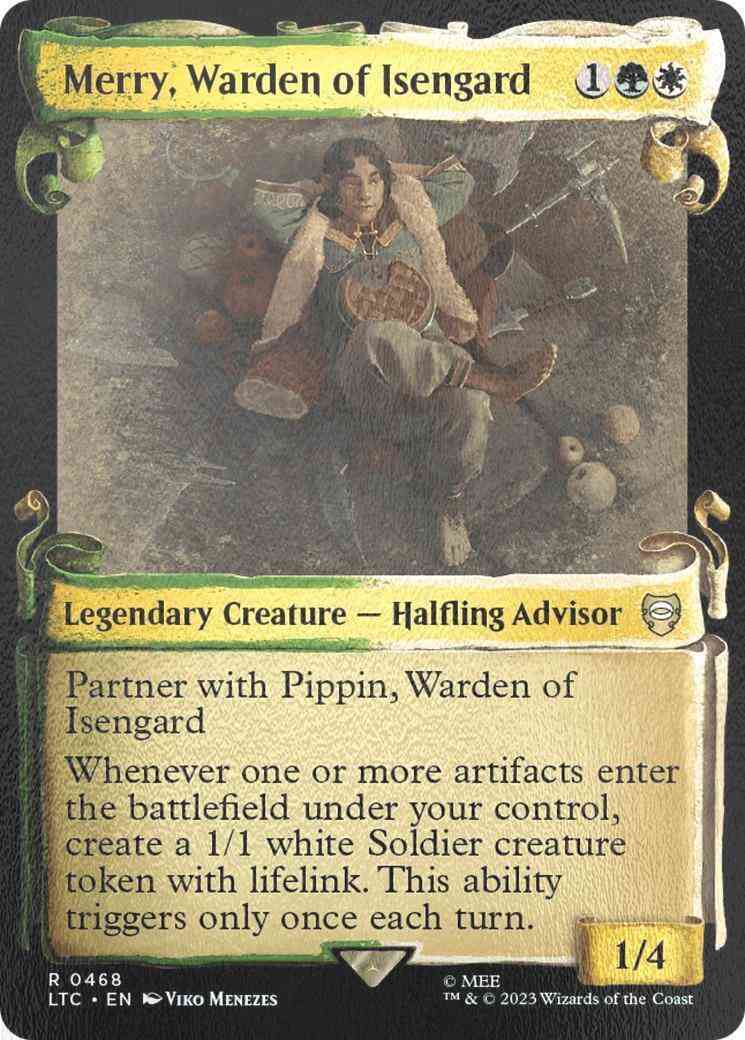 Merry, Warden of Isengard [468] [Scrolls Showcase] [The Lord of the Rings: Tales of Middle-earth: Commander] [Silver Foil]