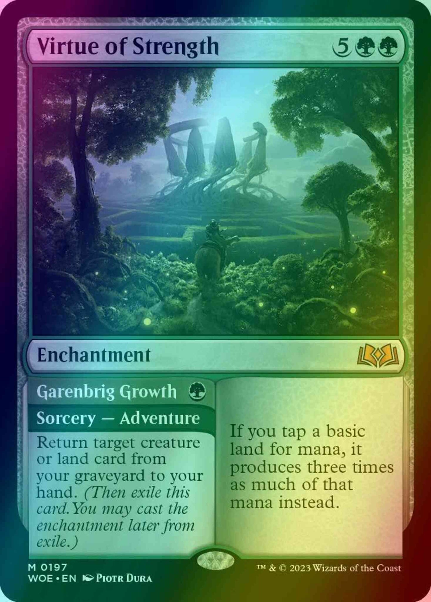 Virtue of Strength // Garenbrig Growth [197] [Wilds of Eldraine] [Foil]