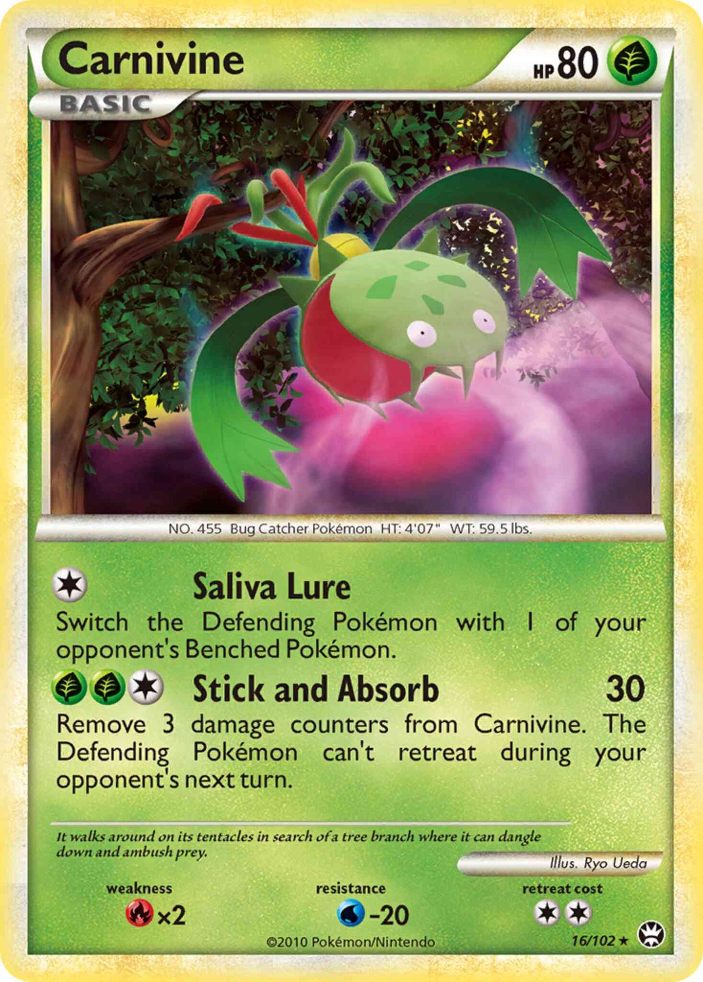 Carnivine - 16/102 - Rare [hgss4-16] [Non-Holo]