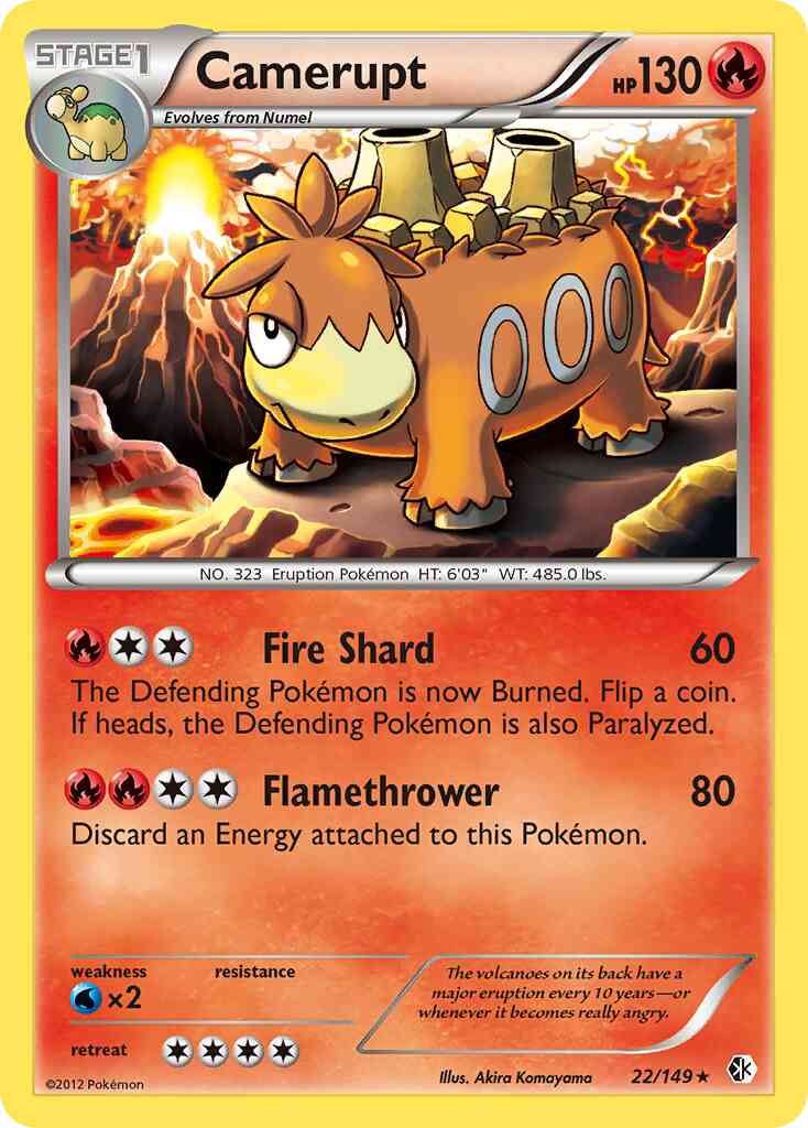 Camerupt - 22/149 - Rare [bw7-22] [Reverse Holo]