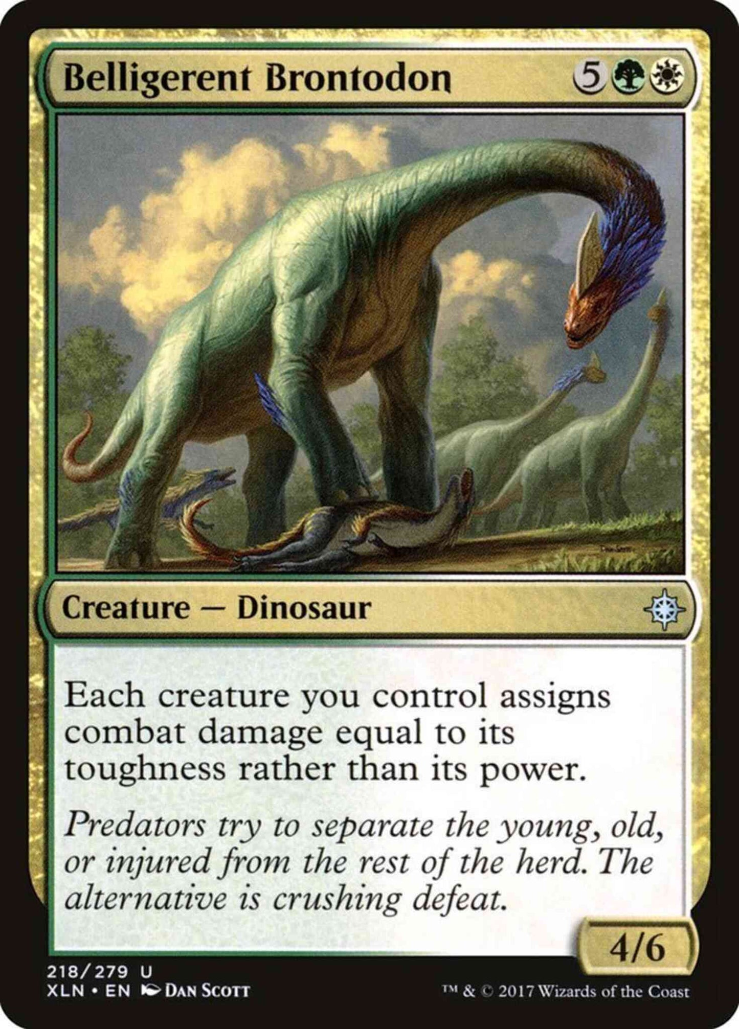 Belligerent Brontodon [218] [Ixalan] [Non-Foil]