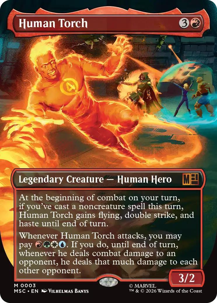 Human Torch [3] [Borderless] [Marvel Super Heroes: Commander] [Non-Foil]