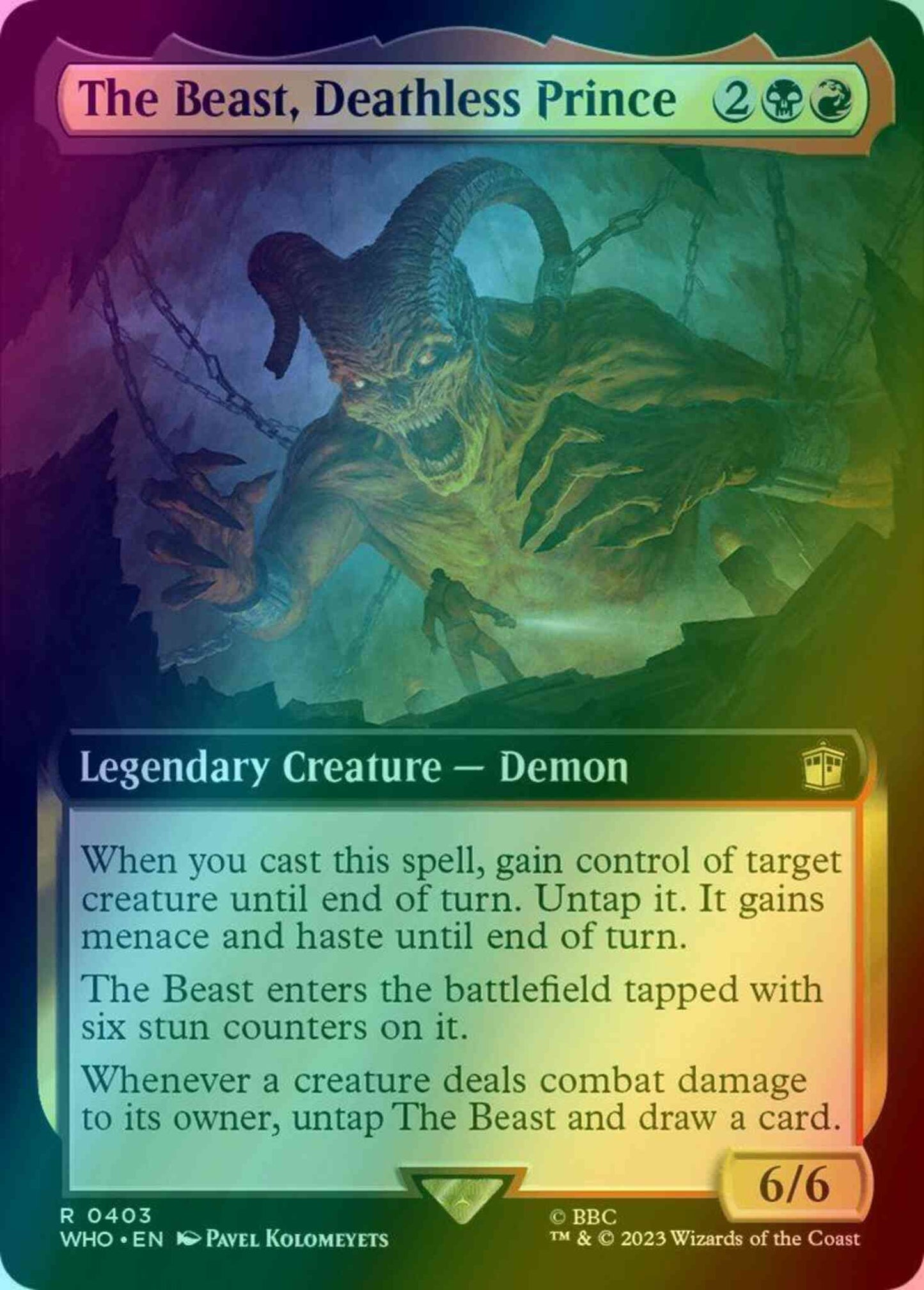 The Beast, Deathless Prince [403] [Extended Art] [Universes Beyond: Doctor Who] [Foil]