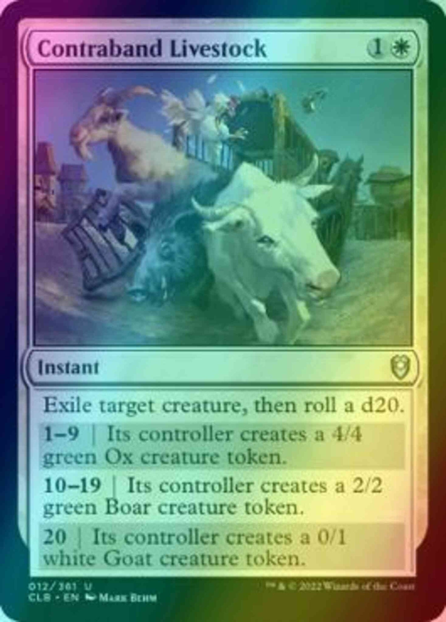 Contraband Livestock [12] [Commander Legends: Battle for Baldur's Gate] [Foil]