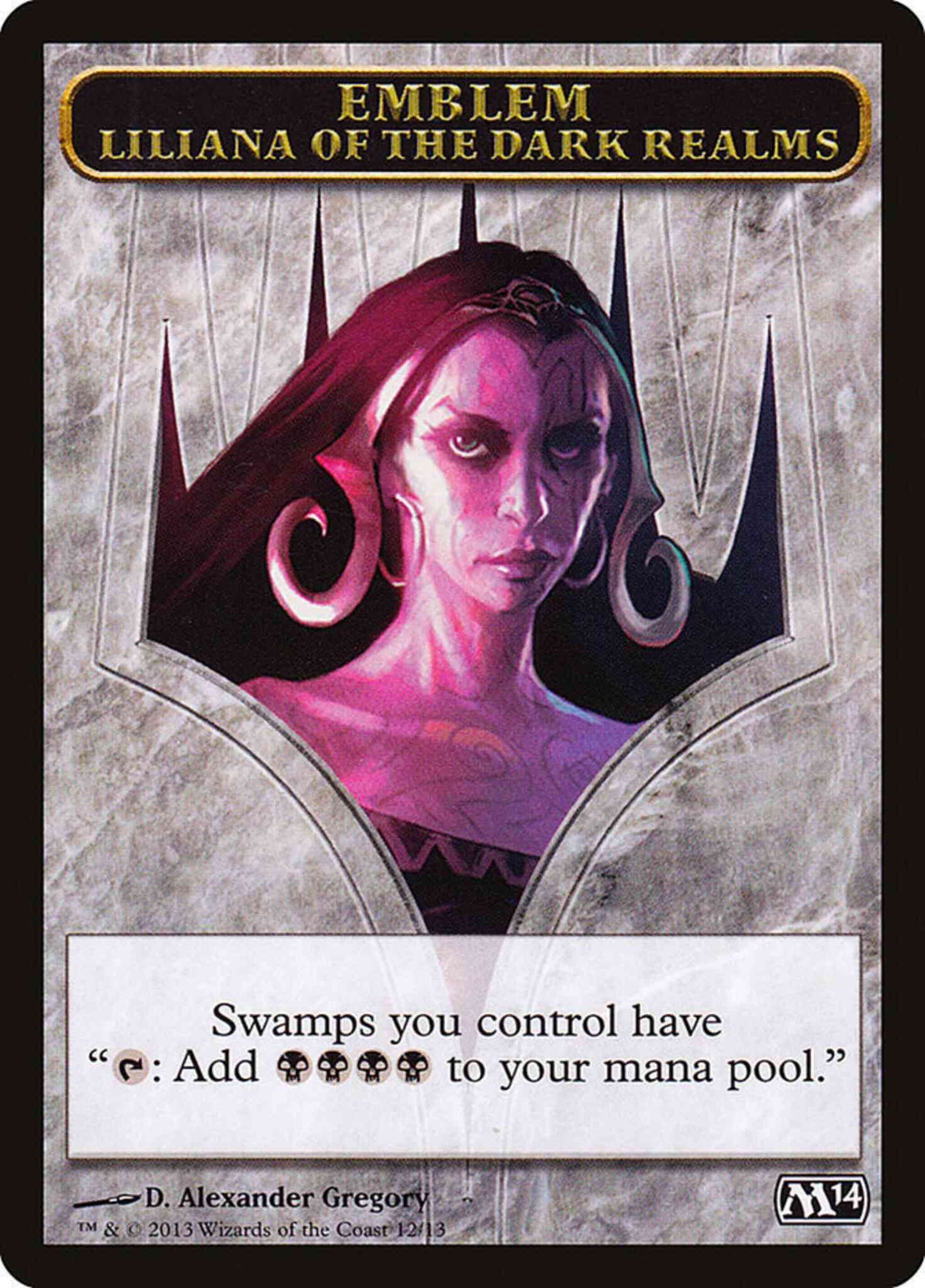 Liliana of the Dark Realms Emblem [12] [Magic 2014 Tokens] [Non-Foil]