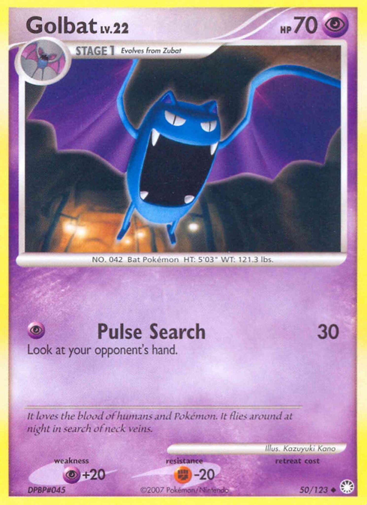 Golbat - 50/123 - Uncommon [dp2-50] [Reverse Holo]