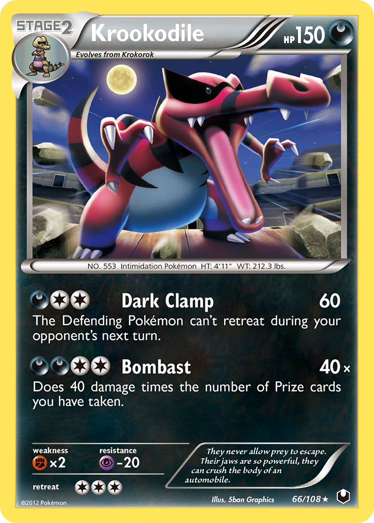 Krookodile - Theme Deck - 66/108 - Rare Holo [bw5-66] [Non-Holo]