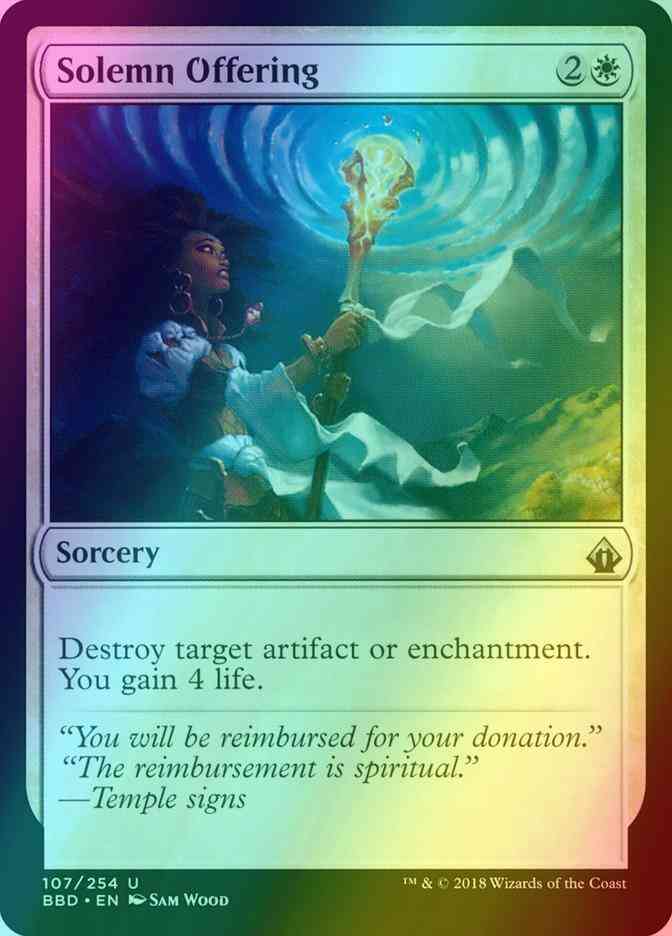 Solemn Offering [107] [Battlebond] [Foil]