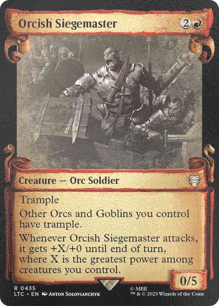 Orcish Siegemaster [435] [Scrolls Showcase] [The Lord of the Rings: Tales of Middle-earth: Commander] [Silver Foil]