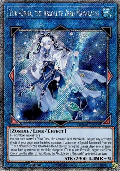 Yuki-Onna, the Absolute Zero Mayakashi - RA05-EN057 - Platinum Secret Rare - 1st Edition