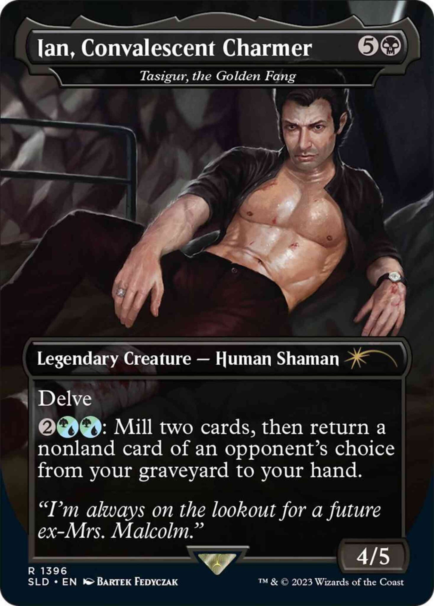 Ian, Convalescent Charmer - Tasigur, the Golden Fang [1396] [Borderless] [Dr. Ian Malcom] [Secret Lair Drop] [Non-Foil]