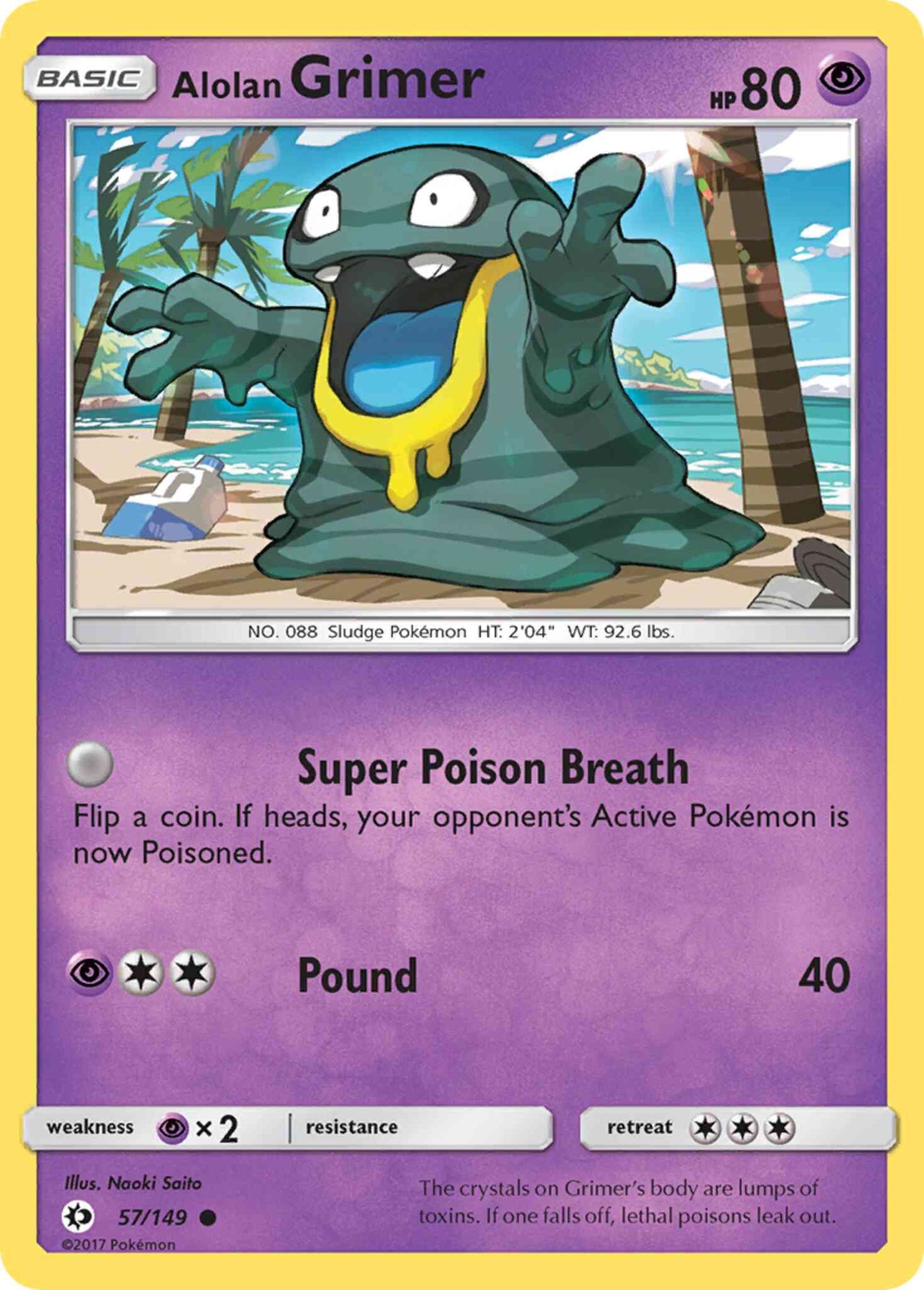 Alolan Grimer - 57/149 - Common [sm1-57] [Non-Holo]