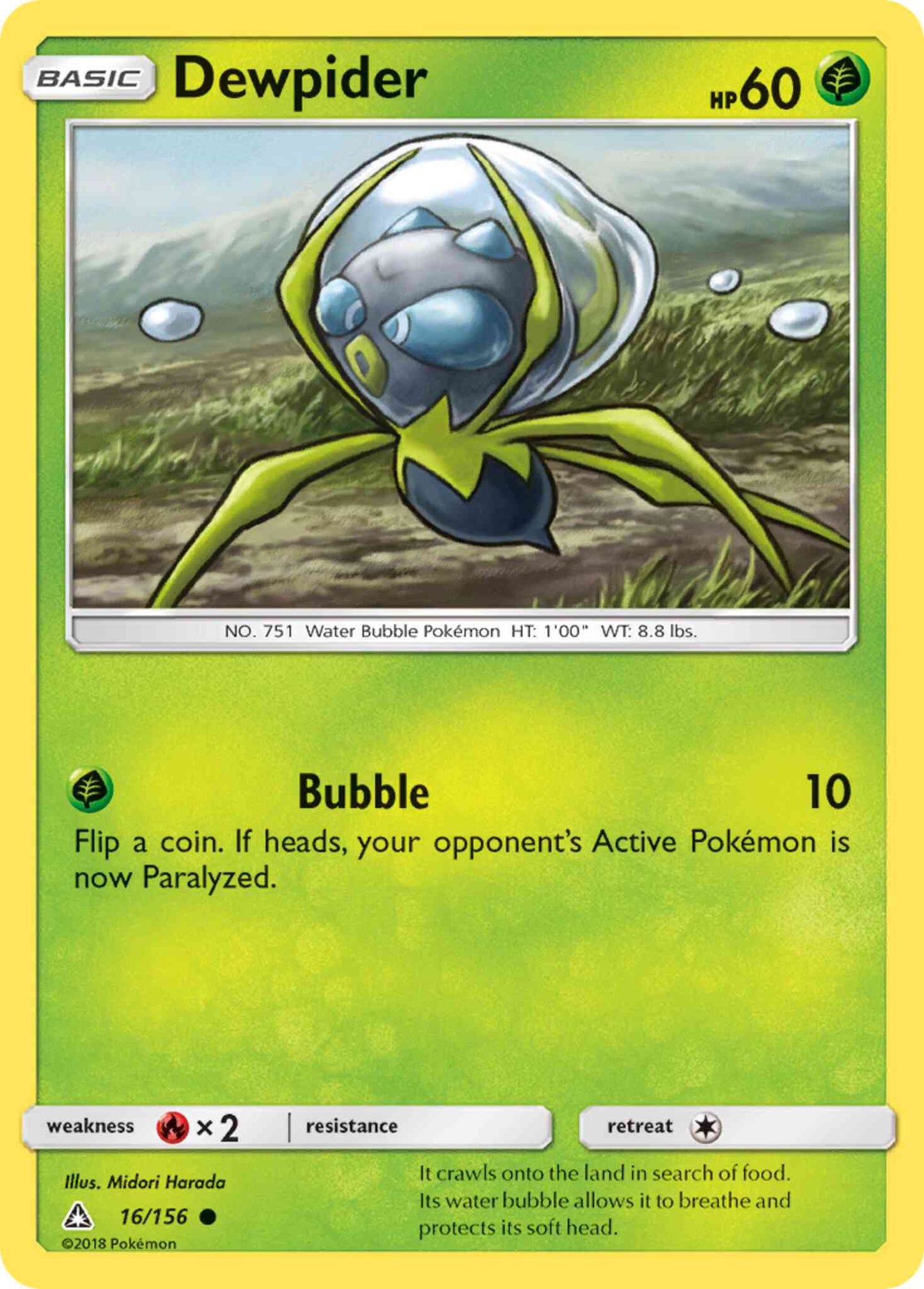 Dewpider - 16/156 - Common [sm5-16] [Reverse Holo]