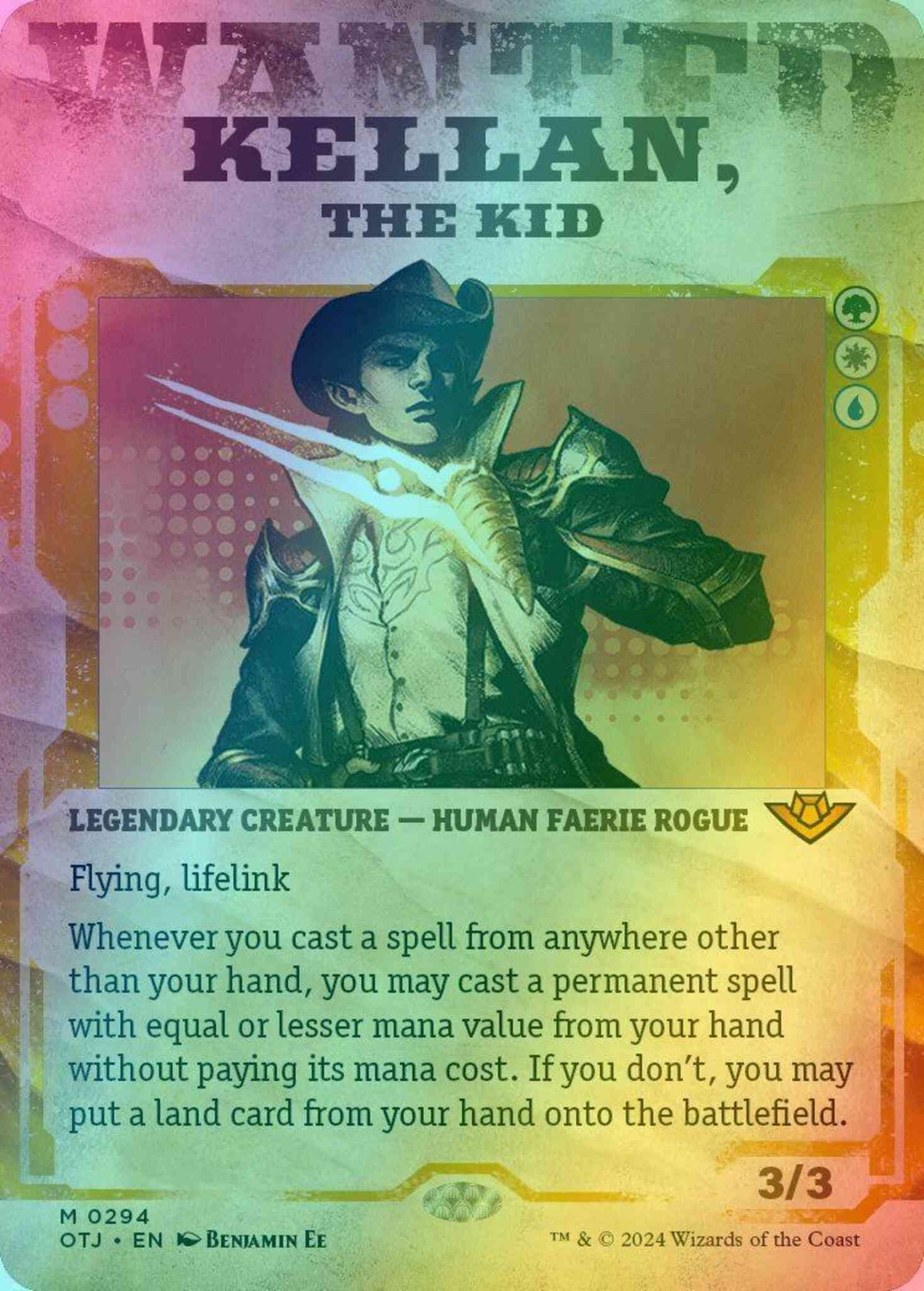 Kellan, the Kid [294] [Wanted Poster Showcase] [Outlaws of Thunder Junction] [Foil]