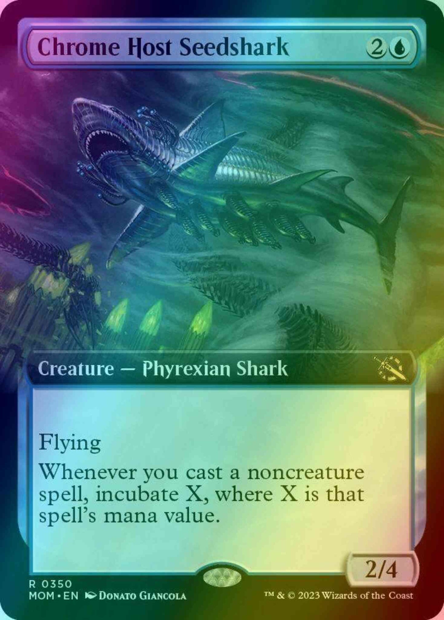 Chrome Host Seedshark [350] [Extended Art] [March of the Machine] [Foil]