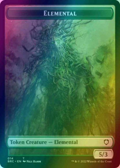 Elemental Token (14) // Powerstone Token (07) [The Brothers' War: Commander: Tokens] [Foil]