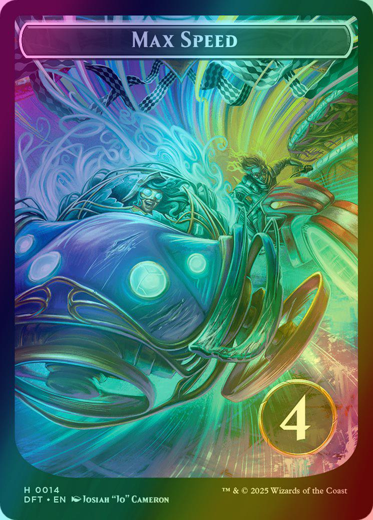 Max Speed Token (14) // Start Your Engines! Token (14) [Aetherdrift: Tokens] [Foil]