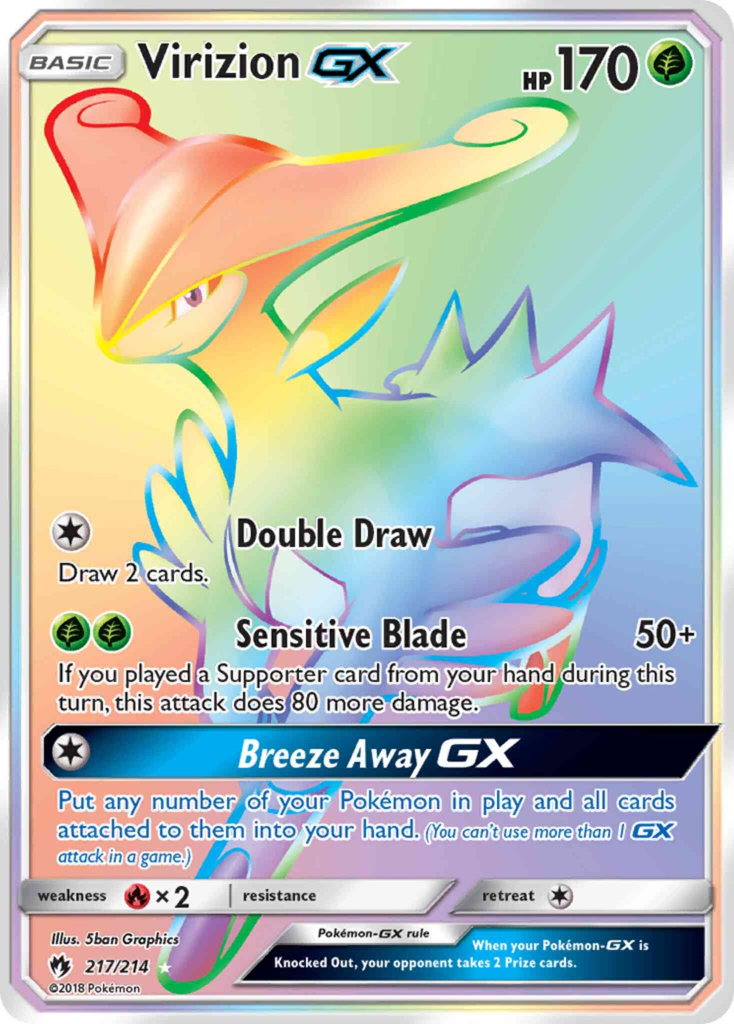 Virizion-GX - 217/214 - Rare Secret [sm8-217] [Secret]