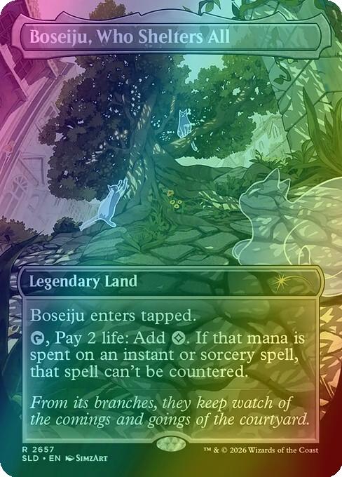 Boseiju, Who Shelters All [2657] [Borderless] [Witch's Familiar] [Secret Lair Drop] [Foil]