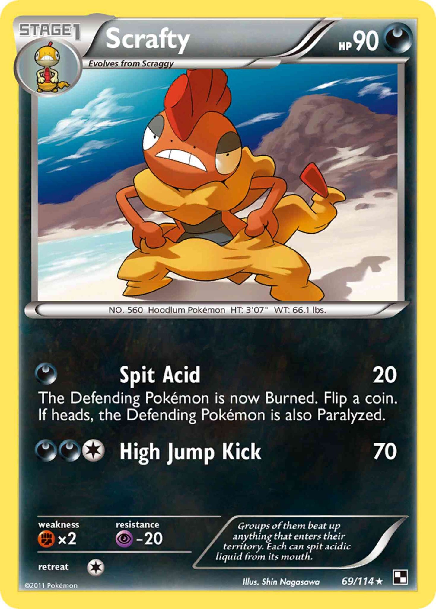 Scrafty - 69/114 - Rare [bw1-69] [Non-Holo]