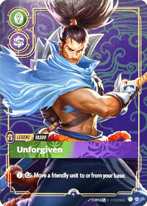 Unforgiven (Yasuo) (Metal) (Prize Wall) - 259/298 [Riftbound Organized Play Promotional Cards] [Non-Foil]