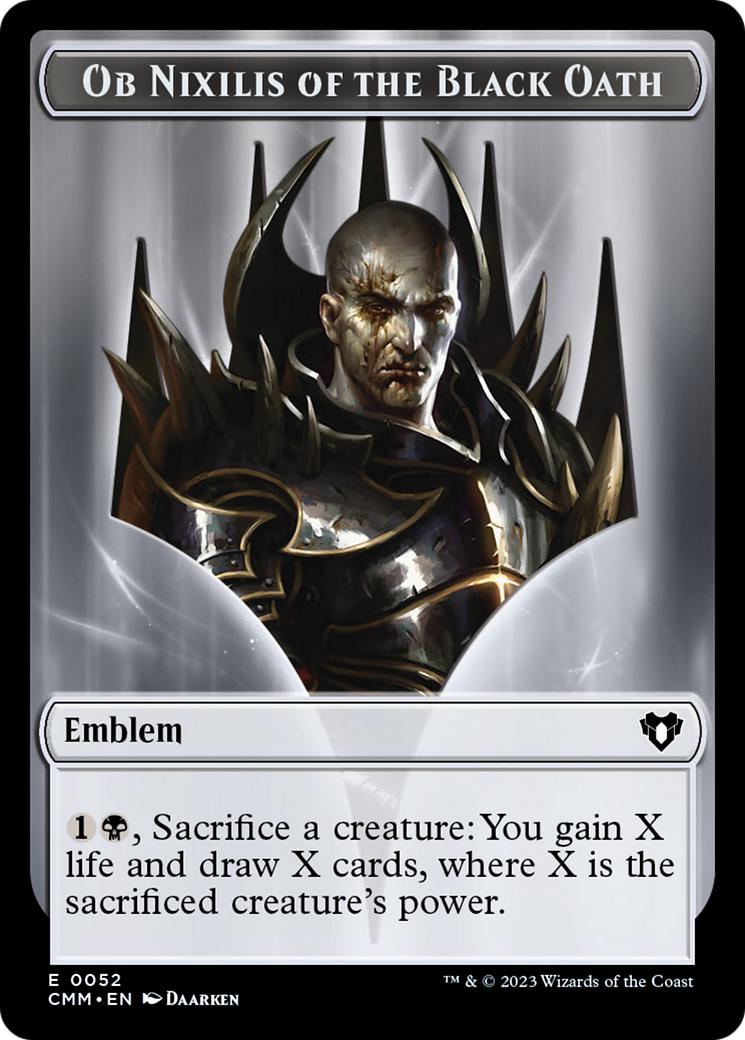 Clue Token (40) // Ob Nixilis of the Black Oath Emblem (52) [Commander Masters: Tokens] [Non-Foil]
