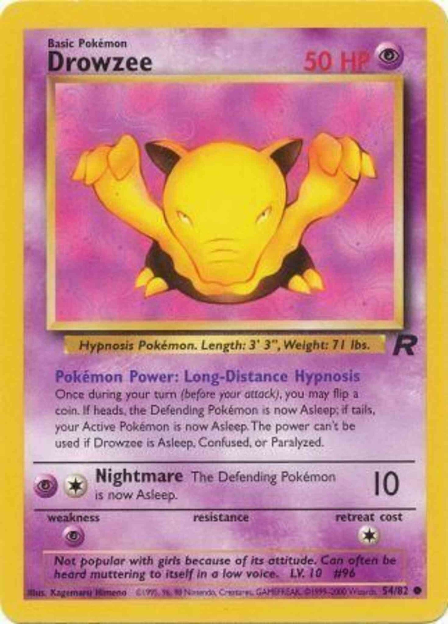 Drowzee - 54/82 - Common - Unlimited [base5U-54] [Non-Holo]