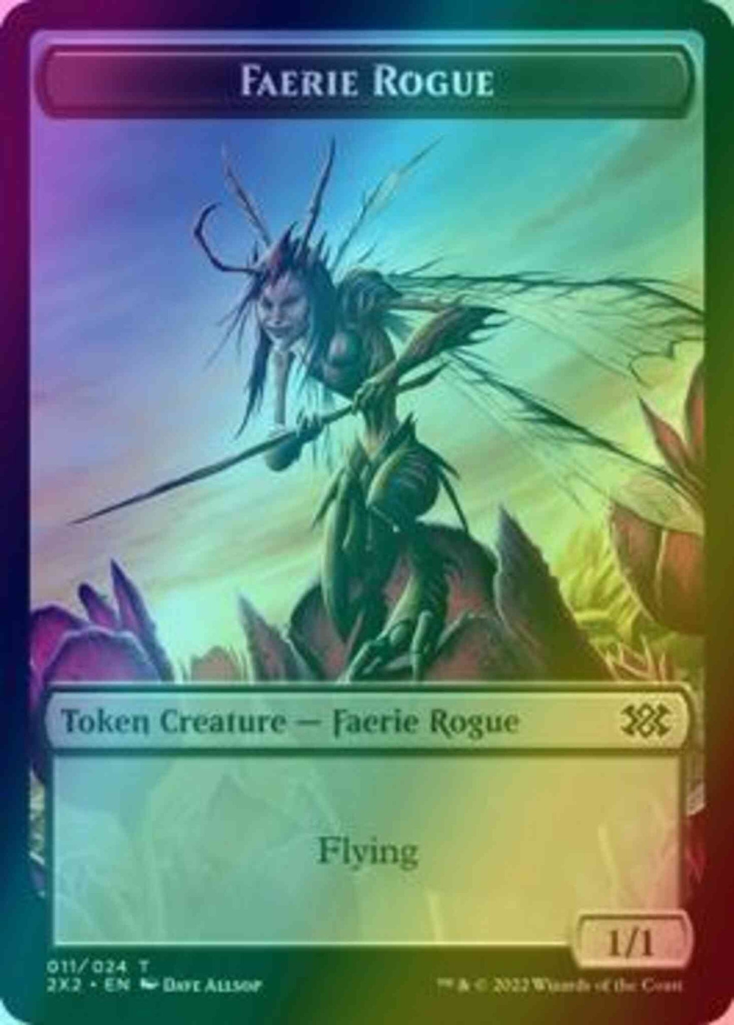 Faerie Rogue Token (11) // Spirit Token (08) [Double Masters 2022: Tokens] [Foil]
