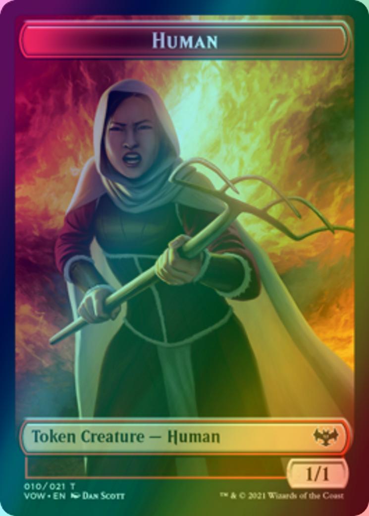 Human Token (01) // Human Token (10) [Innistrad: Crimson Vow: Tokens] [Foil]