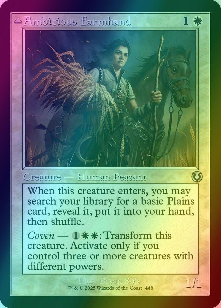 Ambitious Farmhand // Seasoned Cathar [448] [Retro Frame] [Innistrad Remastered] [Foil]